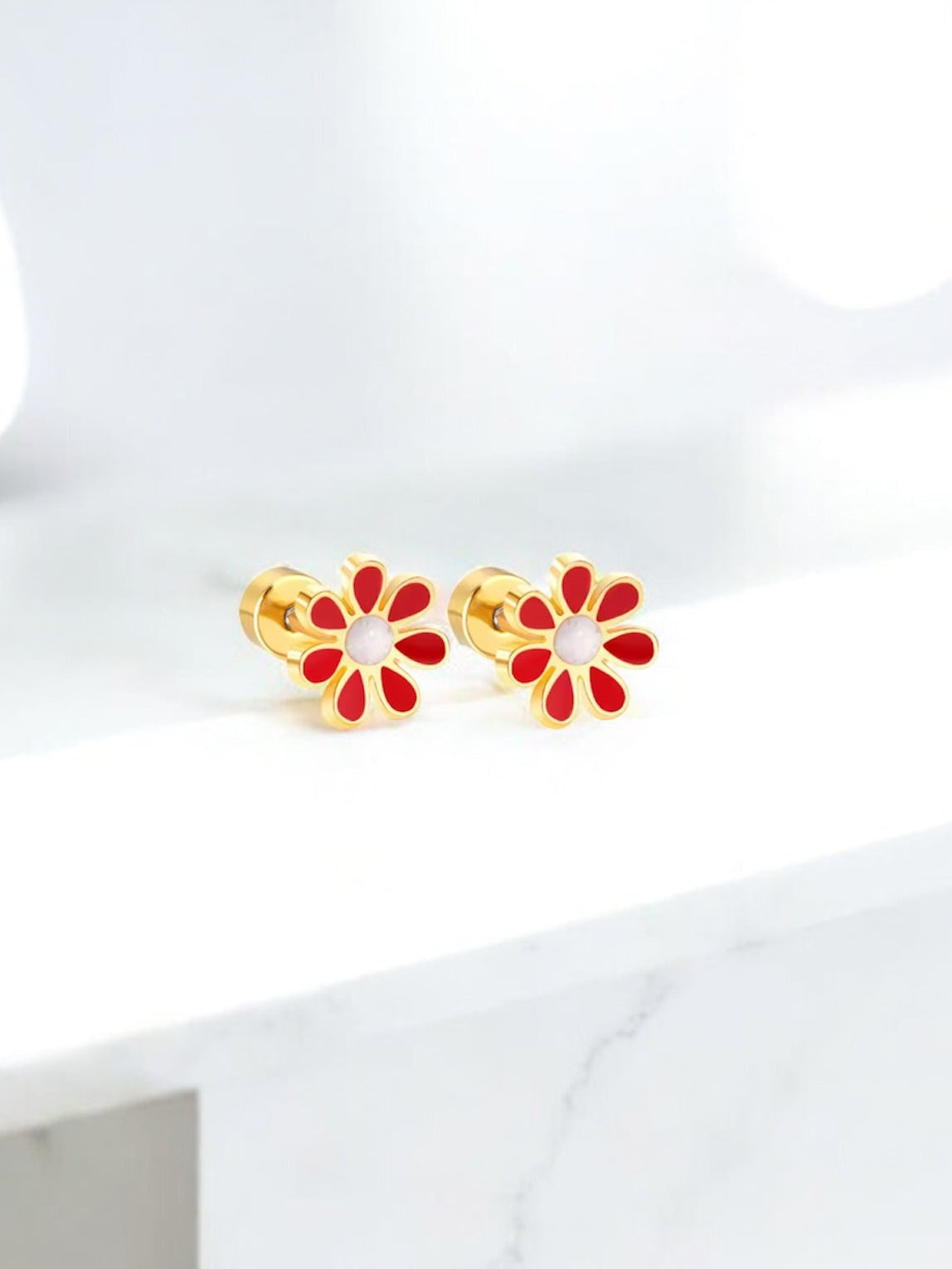 Boucles d’oreilles FLEUR ROUGE