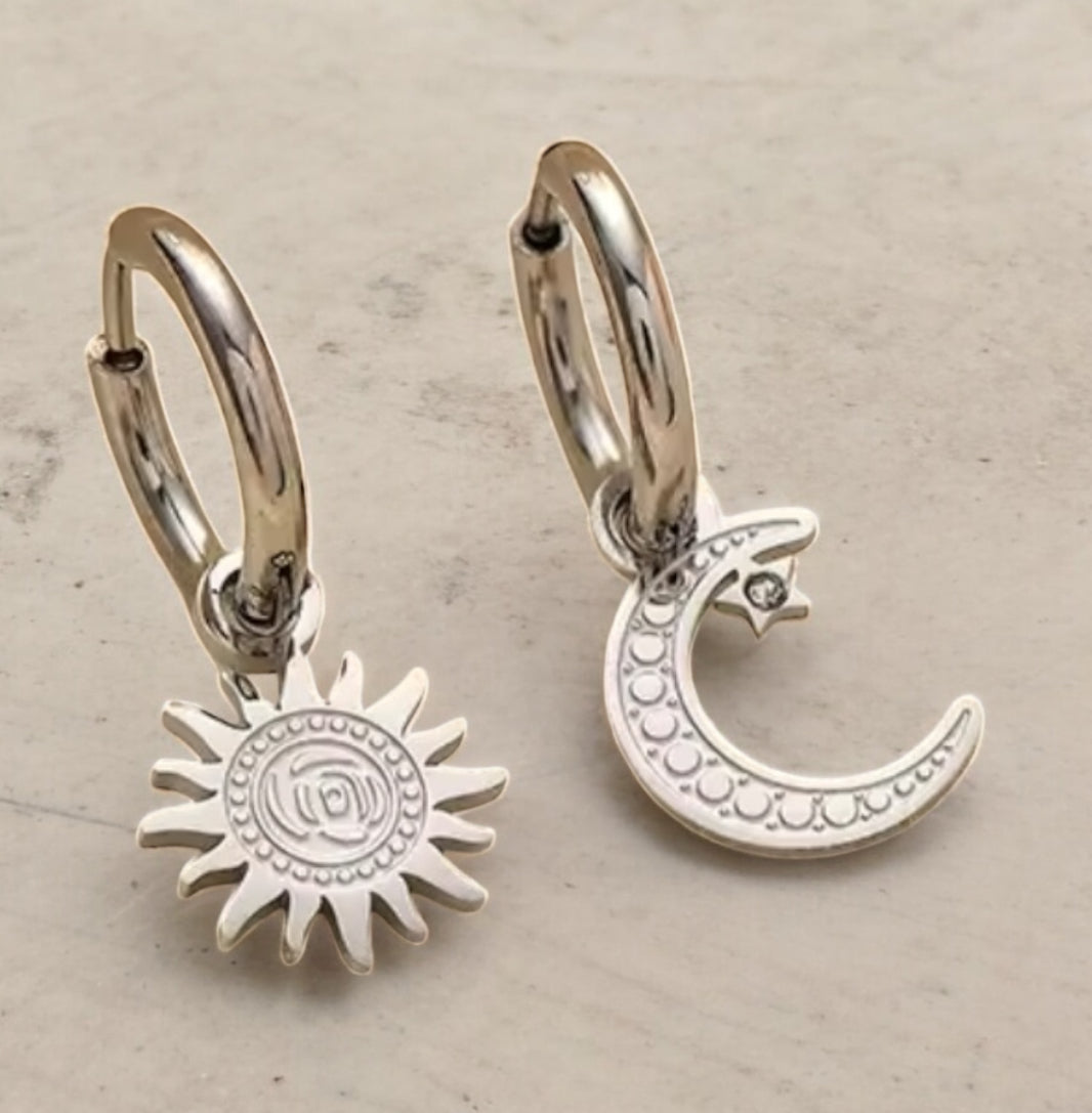Boucles d’oreilles MOON argenté