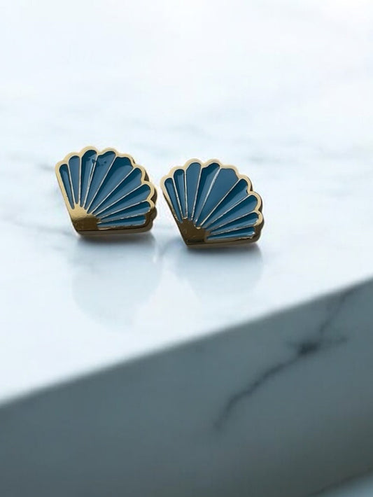 Boucles d’oreilles COQUILLAGE BLEU
