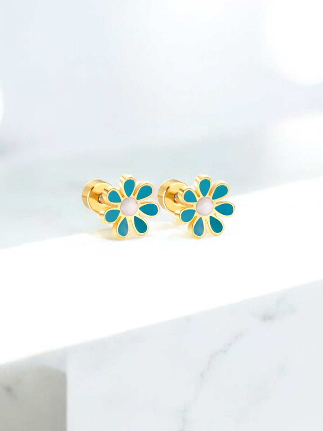 Boucles d’oreilles FLEUR BLEUE