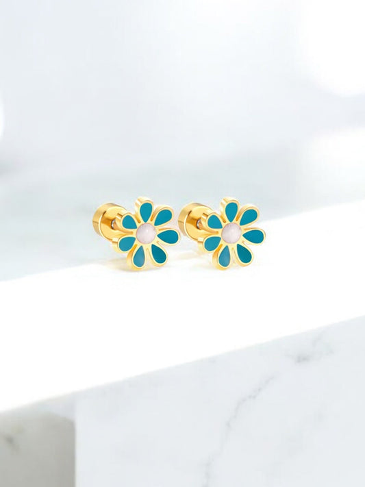 Boucles d’oreilles FLEUR BLEUE