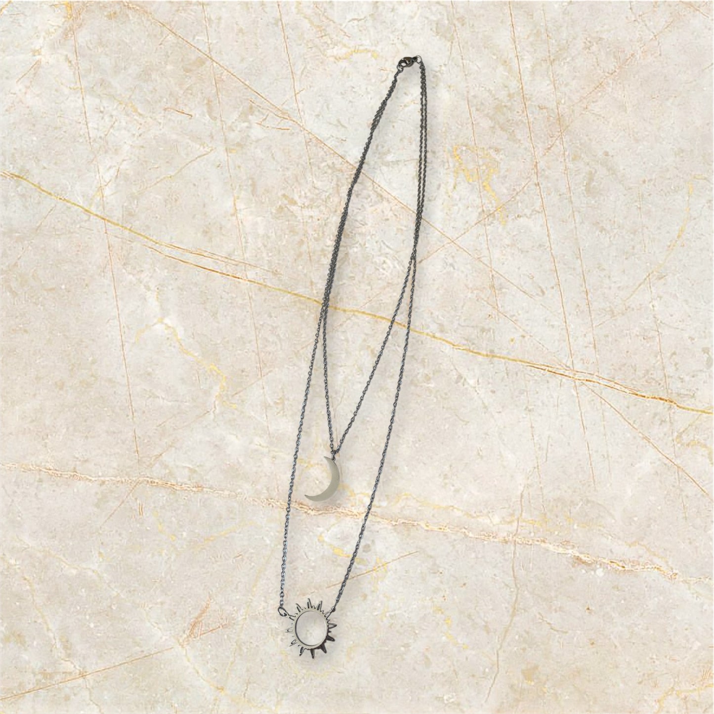 Collier double SOLAIRE argenté