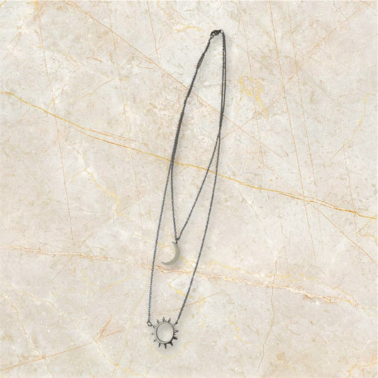 Collier double SOLAIRE argenté